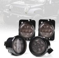 🚦 усилите внешний вид вашего jeep wrangler с помощью xprite дымчатой линзы амберовых led фонарей передних поворотников и маркерных огней на крыльях (совместимо с 2014-2018 гг. моделями jk и jku) логотип