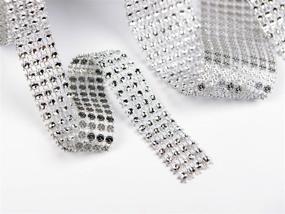 img 2 attached to Acrylic Rhinestone Diamond Ribbon: 8 Row x 10 Yard and 4 Row x 10 Yard, Ideal for Wedding Cakes, Birthday Decorations, Baby Shower Events, DIY Crafts - 2 Rolls in Silver