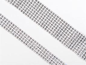 img 3 attached to Acrylic Rhinestone Diamond Ribbon: 8 Row x 10 Yard and 4 Row x 10 Yard, Ideal for Wedding Cakes, Birthday Decorations, Baby Shower Events, DIY Crafts - 2 Rolls in Silver