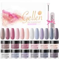 💅 gellen комплект для ногтей пудры dip powder - 12 цветов комплект французского маникюра акриловый, без необходимости использования лампы для ногтей - популярный набор для старта пудрового французского маникюра в нюдовых оттенках серого. логотип