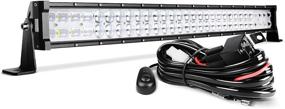 img 4 attached to 💡 DWVO 32'' LED Light Bar 390W Straight 9D 48000LM, Upgraded Chipset, with 10ft Wiring Harness – Offroad Driving Fog Lamp, Marine Boating, IP68 Waterproof, Spot & Flood Combo Beam Light Bars