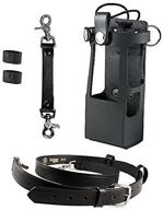 🔒 boston leather bundle - anti-sway strap, firefighter's radio strap/belt, and radio holder for motorola apx 6000xe/8000 (black) logo