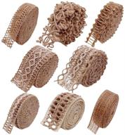 burlap ribbons - set of 8 rolls burlap lace burlap wedding ribbon with natural jute rope twine string for crafts, gift wrapping, wedding party, and home decoration - 17.6 yards logo