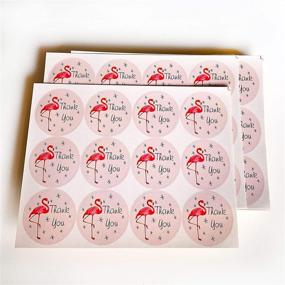 img 4 attached to 🦩 1000 Pack Flamingo Thank You Stickers - Large Round 1.5-inch Adhesive Labels for Party Bags, Wedding Favors, Baby Showers - Personal and Business Use - 84 Sheets by SKYSTARS