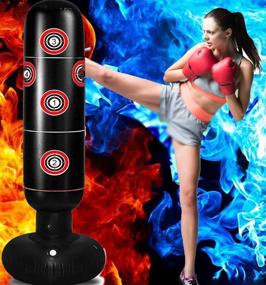 img 4 attached to 🥊 Inflatable Punching Bag for Kids and Adults - Fun and Fitness for All Ages!