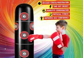 img 3 attached to 🥊 Inflatable Punching Bag for Kids and Adults - Fun and Fitness for All Ages!