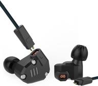 🎧 kz zs6 quad driver headphones - high fidelity extra bass earbuds, detachable cable (black) logo