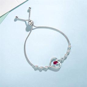 img 2 attached to Sterling Silver Birthstone Bracelet – Perfect Anniversary Jewelry for Girls