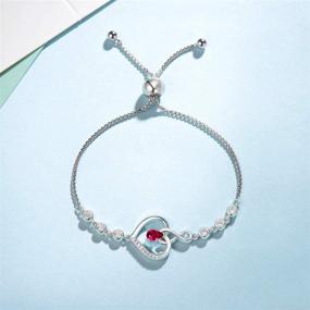 img 1 attached to Sterling Silver Birthstone Bracelet – Perfect Anniversary Jewelry for Girls