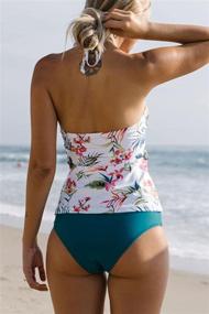 img 1 attached to Halter Criss Swimsuit Flower Tankini