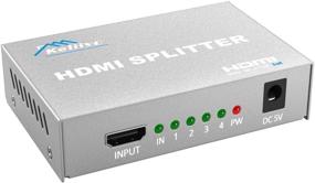img 4 attached to 🔌 KELIIYO HDMI Splitter - 1 Input 4 Output V1.4b Powered Video Splitter | Supports Ultra HD 1080P 4K@30Hz and 3D Resolutions | Silver Color