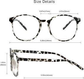 img 2 attached to 👓 Stylish Oval Frame Blue Light Blocking Glasses - Anti Eyestrain, Computer Reading, TV Glasses - Leopard Print, Anti Glare - Unisex Design