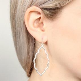 img 3 attached to Bohemian Cut-Out Drop Earrings with Geometric 💃 Designs in Moroccan, Clover, Quatrefoil and Leaf Patterns