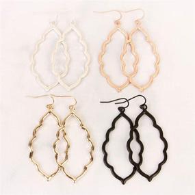 img 1 attached to Bohemian Cut-Out Drop Earrings with Geometric 💃 Designs in Moroccan, Clover, Quatrefoil and Leaf Patterns