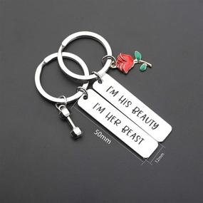 img 3 attached to Magnify Your Love with MAOFAED His Beauty Her Beast Couples Keychain Set - Perfect Valentine's Day Gift for Boyfriend and Girlfriend