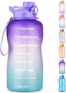 💧 hydmotor 1 gallon water bottle with straw - bpa free, leak-proof & motivational time marker - ideal for fitness, gym, and outdoor activities - ensuring daily water intake logo