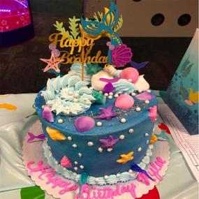 img 1 attached to 🧜 Splendid SAKOLLA Glitter Mermaid Birthday Cake Topper for Under The Sea Themed Celebrations