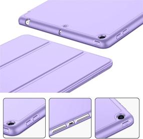 img 1 attached to 📱 iMieet iPad 9th Gen Case 2021 | iPad 8th Gen Case 2020 | iPad 7th Gen Case - Pencil Holder, Baby Skin Silicone Back, Auto Wake/Sleep (Clove Purple)