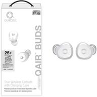 quikcell wireless earbuds charging white logo