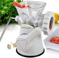 versatile 3-in-1 manual meat and vegetable grinder mincer with 🔪 3-size sausage stuffer & pasta maker bowl included - kitchen essentials logo