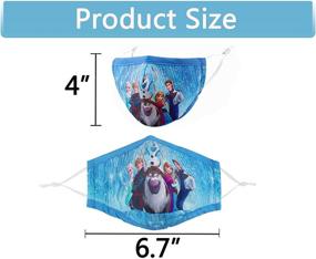 img 3 attached to YUESUO Kids Reusable Clothing Face Masks: 3D Blue Cute Designer Fro.Zen Masks with Nose Wire for Boys and Girls