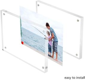 img 1 attached to 🖼️ Magnetic Acrylic Photo Frame: Sleek 3x4 inches Picture Display for Desktops and Bookshelves