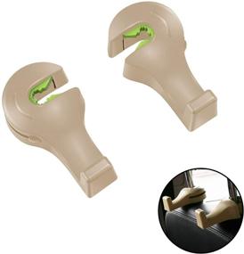 img 4 attached to LivTee Car Back Seat Headrest Hooks - 2-Pack Car Seat Accessory for Coats, Umbrellas, Grocery Bags, Handbag & More - Beige