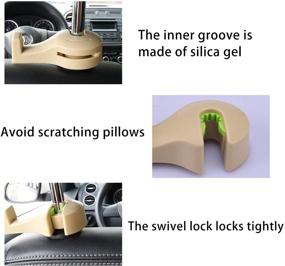 img 2 attached to LivTee Car Back Seat Headrest Hooks - 2-Pack Car Seat Accessory for Coats, Umbrellas, Grocery Bags, Handbag & More - Beige