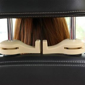 img 1 attached to LivTee Car Back Seat Headrest Hooks - 2-Pack Car Seat Accessory for Coats, Umbrellas, Grocery Bags, Handbag & More - Beige