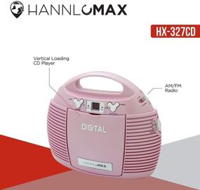 img 1 attached to 🎶 HANNLOMAX HX-327CD Розовый портативный CD-плеер с AM/FM-радио, Aux-входом, двойным источником питания AC/DC