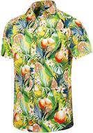 🌺 euow men's hawaiian shirt - short-sleeved printed button down summer beach dress shirts логотип