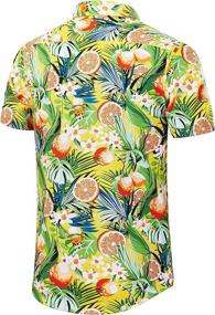 img 2 attached to 🌺 EUOW Men's Hawaiian Shirt - Short-Sleeved Printed Button Down Summer Beach Dress Shirts