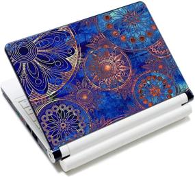 img 1 attached to 🌸 Laptop Skin Vinyl Sticker Decal: Blue Flower Design for HP Dell Lenovo Compaq Apple Asus Acer - 12-15.6 inch Laptop Cover Art Decal Protector