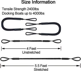 img 1 attached to ⛵ Black 4ft Boat Bungee Dock Lines - Quick Docking Anchor Line for Boats, Kayaks, Jet Skis, Pontoons, Canoes, Fishing Boats, Power Boats, WaveRunners - 4 Pack Mooring Ropes - Boat Accessories for Better SEO