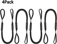 ⛵ black 4ft boat bungee dock lines - quick docking anchor line for boats, kayaks, jet skis, pontoons, canoes, fishing boats, power boats, waverunners - 4 pack mooring ropes - boat accessories for better seo логотип