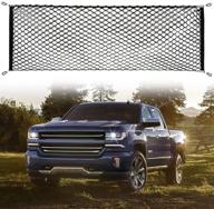 ultimate truck bed cargo organizer: andygo envelope-style cargo net for chevy silverado, colorado, gmc sierra logo