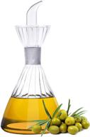 🍶 haizeen 4 oz/125 ml clear glass olive oil dispenser bottle - convenient pouring & stylishly functional - kitchen and bbq olive oil cruet logo