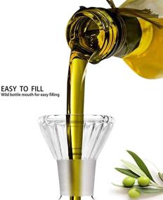 img 1 attached to 🍶 HAIZEEN 4 oz/125 ml Clear Glass Olive Oil Dispenser Bottle - Convenient Pouring & Stylishly Functional - Kitchen and BBQ Olive Oil Cruet