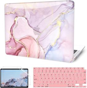 img 4 attached to 💻 G JGOO MacBook Air 13 Inch Case 2021 2020 2019 2018 Release M1 A2337 A2179 A1932 Touch ID, Hard Shell Case with Keyboard Cover and Screen Protector, Retina MacBook Air 2020 Case, Pink Marble