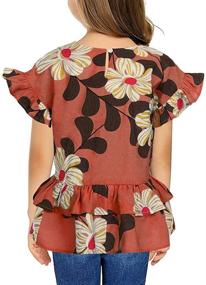 img 3 attached to 👚 Girls' Clothing: Summer Ruffle Sleeve Blouses - Shirts