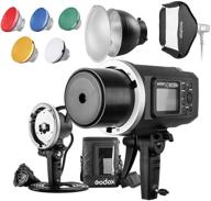 📸 godox ad600bm 600ws hss flash strobe monolight - high-performance 600w portable lamp flash head with long-lasting 8700mah battery, 23&#34;x23&#34; flash softbox, 7&#34; standard reflector, 7&#34; flash diffuser, and portable flash bag logo