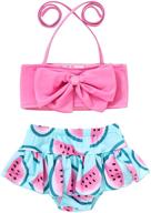 adorable toddler baby girl swimwear with bowknot stripe design - 2pcs bikini set summer outfits for bathing suit logo