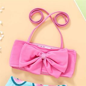 img 1 attached to Adorable Toddler Baby Girl Swimwear with Bowknot Stripe Design - 2Pcs Bikini Set Summer Outfits for Bathing Suit