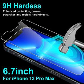 img 2 attached to 📱 Защитное стекло для экрана iPhone 13 Pro Max 5G - 3 штуки, закаленное стекло, дружелюбное к чехлам, жесткость 9H, HD чистота.