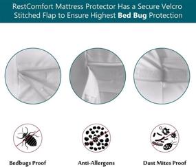 img 2 attached to 🛏️ RestComfort Luxury Zippered Encasement: Waterprooof, Dust Mite & Bed Bug Proof, Hypoallergenic Breathable Mattress Protector - California King (Scratches 9-15")