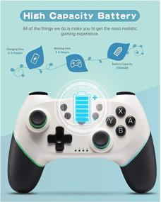 img 1 attached to 🎮 binbok Wireless Switch Controller: Pro Gamepad with Joystick for Switch, Gyro Axis/Motion Control, Double Vibration - Ergonomic Non-Slip Design, Black&White