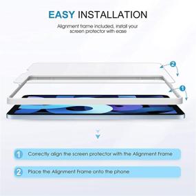 img 1 attached to 📱 SPARIN [3 Pack] Tempered Glass Screen Protector for iPad Air 4 / iPad Pro 11", 10.9 inch with Alignment Frame