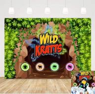 📸 vibrant cartoon wildlife world adventure theme photography backdrop: 5x3ft vinyl wild kratts backdrops for unforgettable kids boy birthday party decorations and baby shower photo backgrounds. perfect studio props and banner! logo