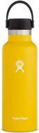 hydro flask sunflower water bottle - 18 oz, with flexible standard mouth flex lid logo