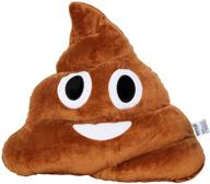 official certified emoji poo face plush pillow: soft stuffed cushion, evz 35cm brown logo